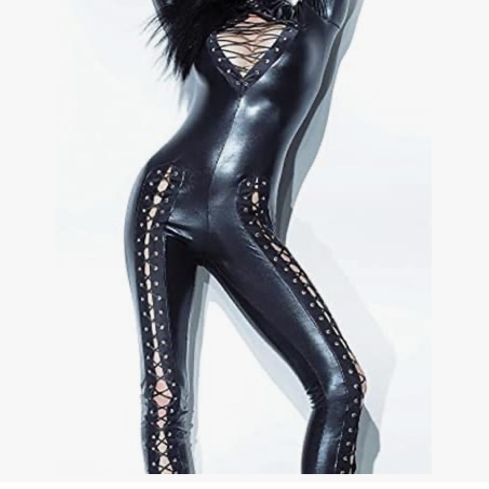 Black Lace-Up Jumpsuit
